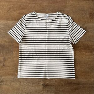 & Other Stories Cream and Black Striped Top